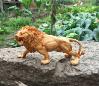 新品崖柏精雕獅子雄獅金錢豹擺件 居家開業送禮收藏木雕擺件1入