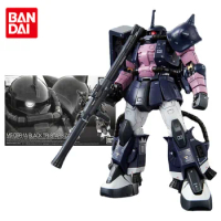 Bandai Gundam Model Kit Anime Figure RG MS-06R-1A Black Tri-Stars Zaku 2 Genuine Gunpla Anime Action Figure Toys for Children