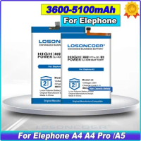 LOSONCOER 3600-5100mAh For Elephone A5 Battery For Elephone A4 A4 pro A4pro Mobile Phone Battery