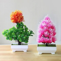 Artificial Bonsai Pine Tree Fake Plant Flower Potted For Indoor Outdoor Home Bedroom Garden Wedding Ornament Decoration Supplies