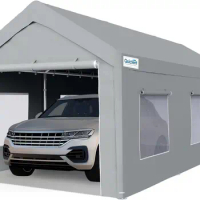 Quictent 10'x20' Carport with Roll-up Ventilated Windows, Heavy Duty Car Port Anti-Snow Car Canopy Carport Canopy Portable Garag