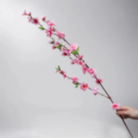 【Floral M】春の桃花朵朵開長枝仿真花花材（1入/組）(人造花/塑膠花/假花/裝飾花)