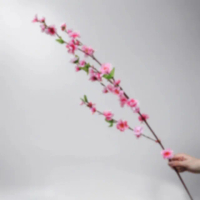 【Floral M】春の桃花朵朵開長枝仿真花花材（1入組）(人造花/塑膠花/假花/裝飾花)