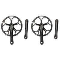2X Single Speed Crankset 53T 170Mm Crankarms Folding Bike Crankset With Protective Cover For Bike Track Road Bicycle