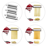 Fettuccine Roller &amp; Cutter Attachment for KitchenAid Stand Mixers Included Pasta Sheet Roller Spaghetti Cutter