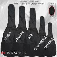 Softcase Gitar Acoustic Jumbo, Klasik, 3/4, Guitarlele, Ukulele