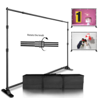 Photo Frame Studio Background Stand Double-Crossbar Backdrop Support System For Photography Video Muslin Green Screen