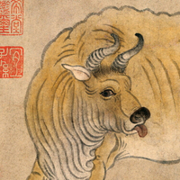熱銷推薦🔥~唐韓滉五牛圖橫幅古代名畫真跡復制品字畫中式卷軸畫書房玄關掛畫 99購物節