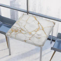 Marble Fitted Square Tablecloth with Elastic Edges Modern Art Waterproof Table Cover Polyester Table Clothes for Kitchen Dining