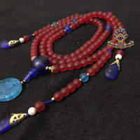 藏傳佛教用品 專業設計款琉璃朝珠 佛珠 手串 五色可選1入