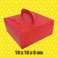 Dus Kue Premium 18x18x8 cm Warna Merah Laminating Doff Cocok untuk Kue Lapis Legit UK 18x18x8 cm