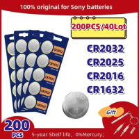 200PCS Original For Sony CR2032 CR2025 CR2016 CR1632 Lithium Battery Watch Calculator Car Key Remote Control Button Coin Cells