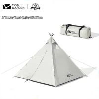 Mobi Garden 2-4 Person Camping Tent Travel Outdoor Hiking Pyramid Windproof Oxford Tent Tourism Camping Equipment Nature Hike