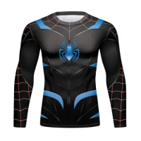 Men's Compression Long Sleeve Slim Fit Track Shirt Cool Lightning or Flash Athletic Workout Running Long Sleeve T-Shirt（22453）
