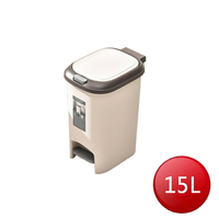  靜音緩降雙開垃圾桶(含內桶)(15L) [大買家]