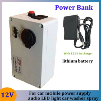 12V Lithium Battery 10Ah/20Ah/30Ah Mobile Power Supply Suitable for Car Mobile Power Supply Audio LED Light Car Washer Spray