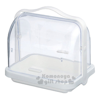 小禮堂 INOMATA 日製透明掀蓋手提收納盒《白.綠盒裝》廚房收納 4905596-009962