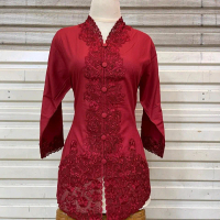 atasan kebaya encim bordir senada polos||seragam kerja kantor||kebaya wanita realpict