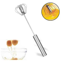Semi-automatic Stainless Steel Mixer Egg Beater Hand Appliance Baking Self-turning Kitchen Mixer Cream Accessories Mixer Z4V4