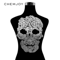 Large Mexican Skull Lace Patch Sewing on Decorative Embroidery Lace Applique Clothing Dress Stage Costume DIY Material