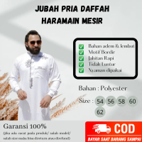 Promo Jubah Gamis Muslim Pria Motif Bordir Al Haramain Mesir Original