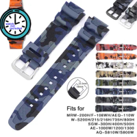 18mm Silicone Watch Strap for Casio SGW-300H W-735H AE-1200 AQ-S810W W215 MRW-200H AEQ110W Soft Rubber Watch Band Wrist Bracelet