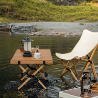 山之客蛋卷桌外折疊庭院戶外桌露營野餐實木便攜櫸木長方形燒烤桌