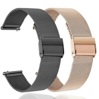 18mm 22mm 20mm Metal Strap For Samsung Galaxy watch 42 46mm Active2 Gear S2 S3 Huami Amazfit BIP Huawei watch Wristband