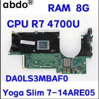 For Lenovo ideapad Yoga Slim 7-14ARE05 / Slim 7-14ARE05 Laptop Motherboard.DA0LS3MBAF0 w/CPU R7 4700U RAM 8G 100% test work