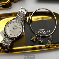 點數9%★COACH手錶,編號CH00082,36mm銀圓形精鋼錶殼,白色簡約, 中二針顯示錶面,銀色精鋼錶帶款,套裝精品更划算【APP下單享9%點數上限5000點】