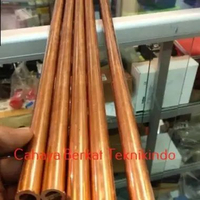 Pipa Tembaga lurus 5/8" Inchi Tebal 0.7 mm , 1 mm tebal 1 mm panjang 100 cm