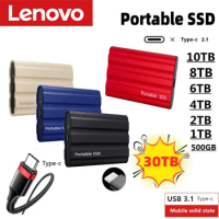 Lenovo New Portable 2TB SSD 4TB 30TB External Hard Drive Type-C USB 3.1 High Speed 8TB External Storage Hard Disks For Laptops