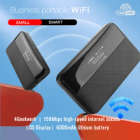 4G LTE Router Portable Mini Router 3G 4G Modem 150mbps Wireless Wifi Router Outdoor Hotspot 6000mAh with Sim Card Slot LCD