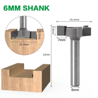 6mm Shank 1/4″shank 3 teeth T-Slot Router Bit Milling Strai
