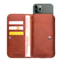 QIALINO Fashion Genuine Leather Wallet Case for Apple iPhone 11 Fashion Handmade Bag with Card Slots for iPhone 11 Pro Max
