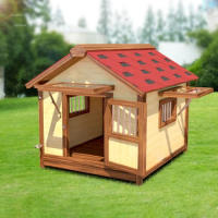 Solid Wood Dog Houses Pet Villa Large Kennels Outdoor Dog House Waterproof and Rainproof Winter Warm Outdoor House for Dogs