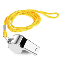 Loud Metal Whistle Soccer With Rope Professional Referee Sport Whistle Smooth Wear Resistant Stainless Steel Whistles