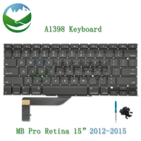 New A1398 keyboard for MacBook Pro Retina 15.4" Laptop US UK Spanish Russian French Korean German keyboard 2012-2015 Year