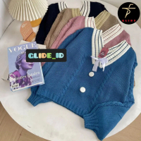 Annabel Blouse - Atasan Blouse Wanita Korean Style Bahan Rajut