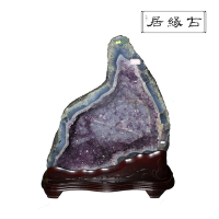 古緣居 巴西天然紫水晶洞 +木製底座 (36.55公斤)