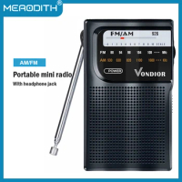 Portable mini AM / FM radio dual band stereo pocket radio suitable for hiking camping with headphone jack