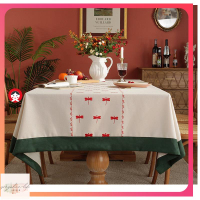 輕奢桌布棉麻布家用長方形茶幾布餐桌布檯布立體刺繡