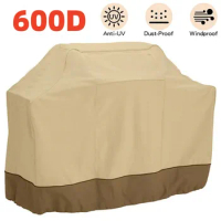 600D Oxford Cloth Barbeque Cover Waterproof Rain Protective Weber Heavy Duty Grill Cover Outdoor UV Resistant BBQ Grill Cover
