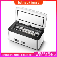 Portable Insulin Refrigerator Car Mini Fridge Cooling Box USB Charging Refrigerated Freezer Temperature Refrigerator With Bag