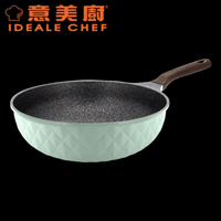 Ideale Chef 意美廚  IC17630W 韓國製 CRYSTAL II 鋼化鑄鋁鈦塗層易潔單柄炒鍋 30 x 9.9cm 綠色 香港行貨