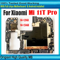 128GB/256GB For Xiaomi Mi 11T Pro MI11 T Pro Motherboard Unlocked Mainboard Original Main Logic Circuit Board For Xiaomi 11T Pro