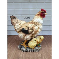 PROMO - PATUNG PAJANGAN AYAM BETINA JUMBO ANAK MINIATUR CHICKEN 3