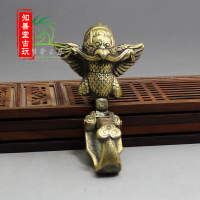 知善堂 仿古古玩黃銅純銅老鷹皮帶扣鑰匙扣掛飾 男款招財雄鷹腰掛
