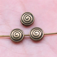 20pcs 8x8x4mm Antique Bronze Color Whirlpool Beads Thread Beads Small Hole Spacers Beads For Jewelry Making A13101