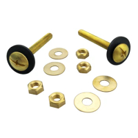 Compatible with American standard flush toilet repair parts, installation screws, pure copper, with gasket, sold in pairs.
